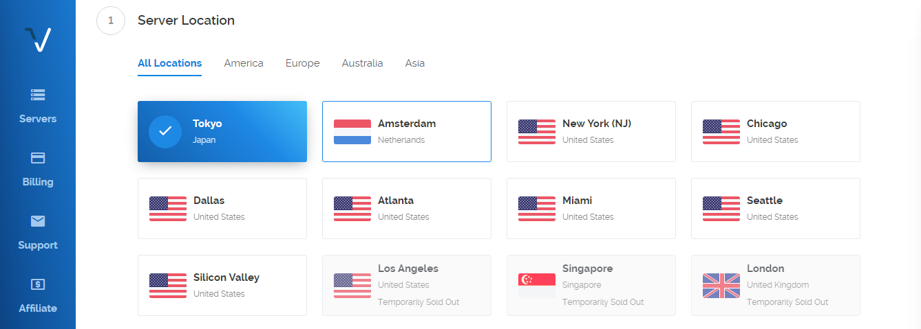 Vultr VPS locations