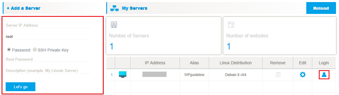 Add server in VPSrobots.