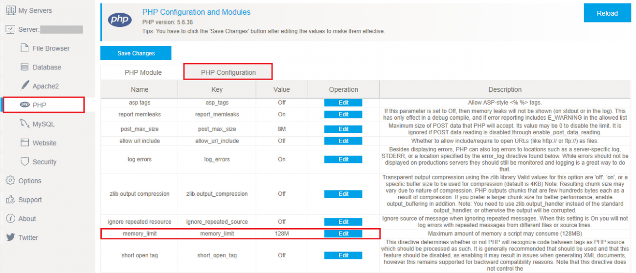 PHP memory limit