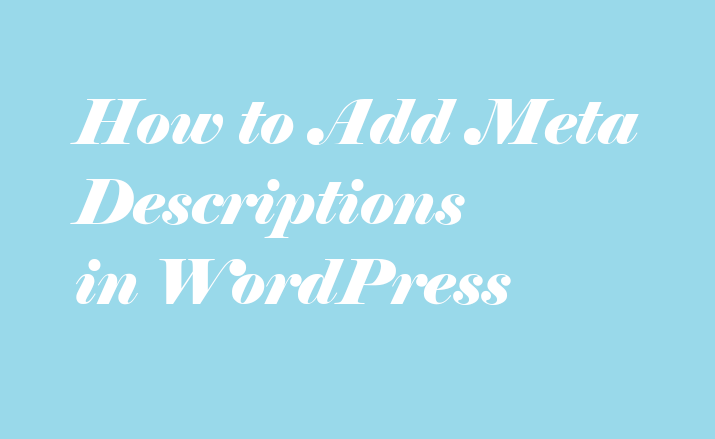 How to add meta descriptions in WordPress 