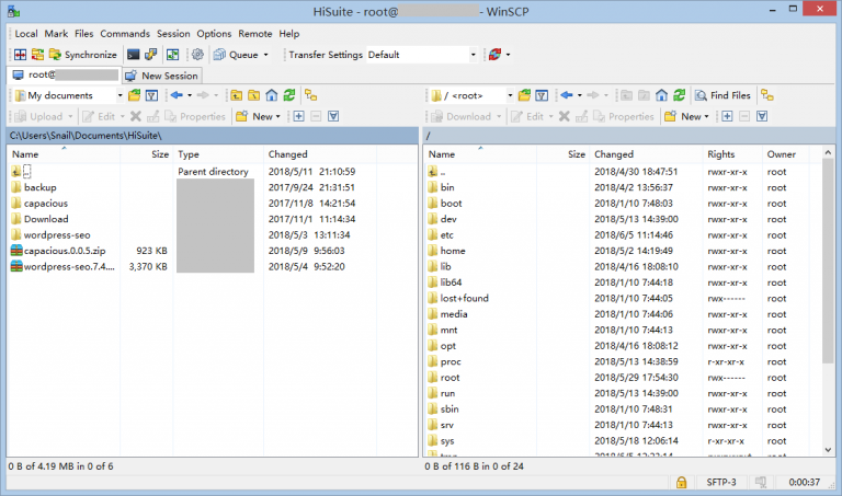 winscp upload file to server