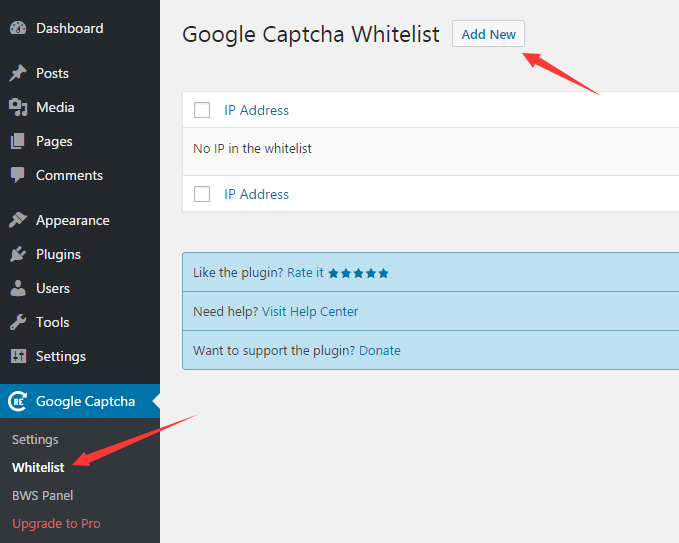 Add IP address in whitelist