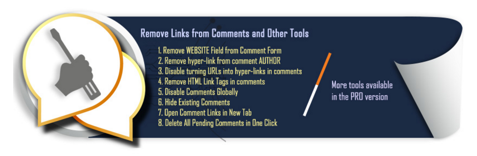Comment Link Remove and Comment Tools