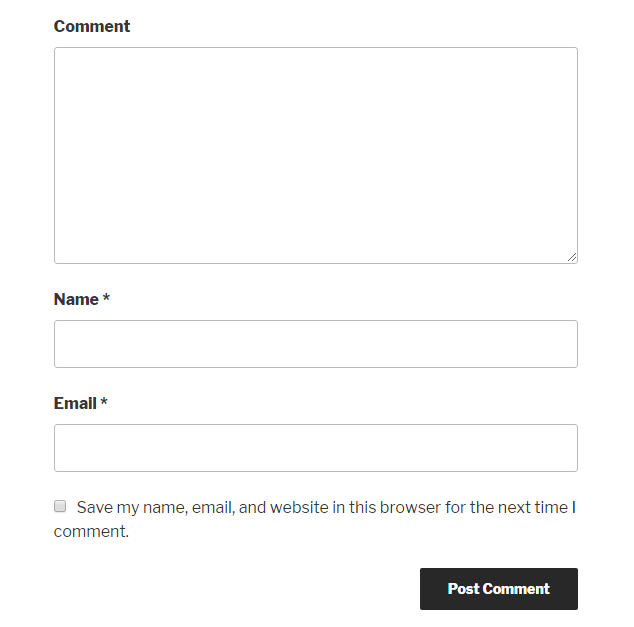 Remove website URL field from comment form