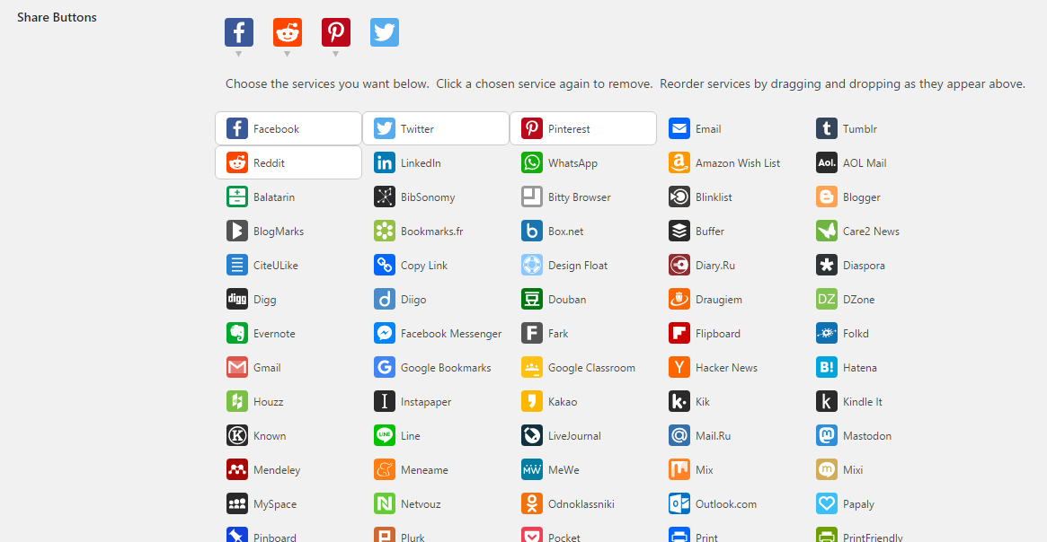 Share Buttons of AddToAny plugin