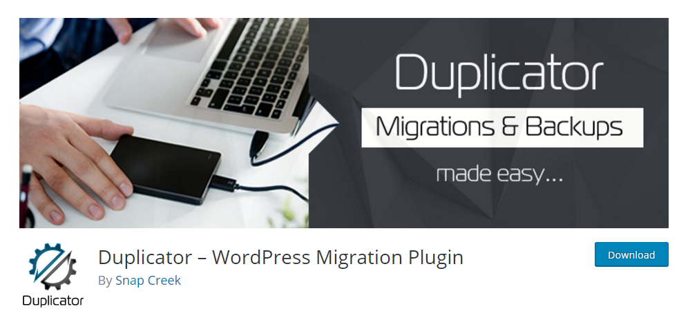 Duplicator - free WordPress backup plugin