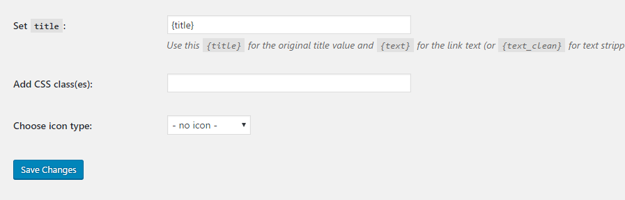 External links Settings