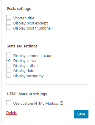 WordPress popular post settings