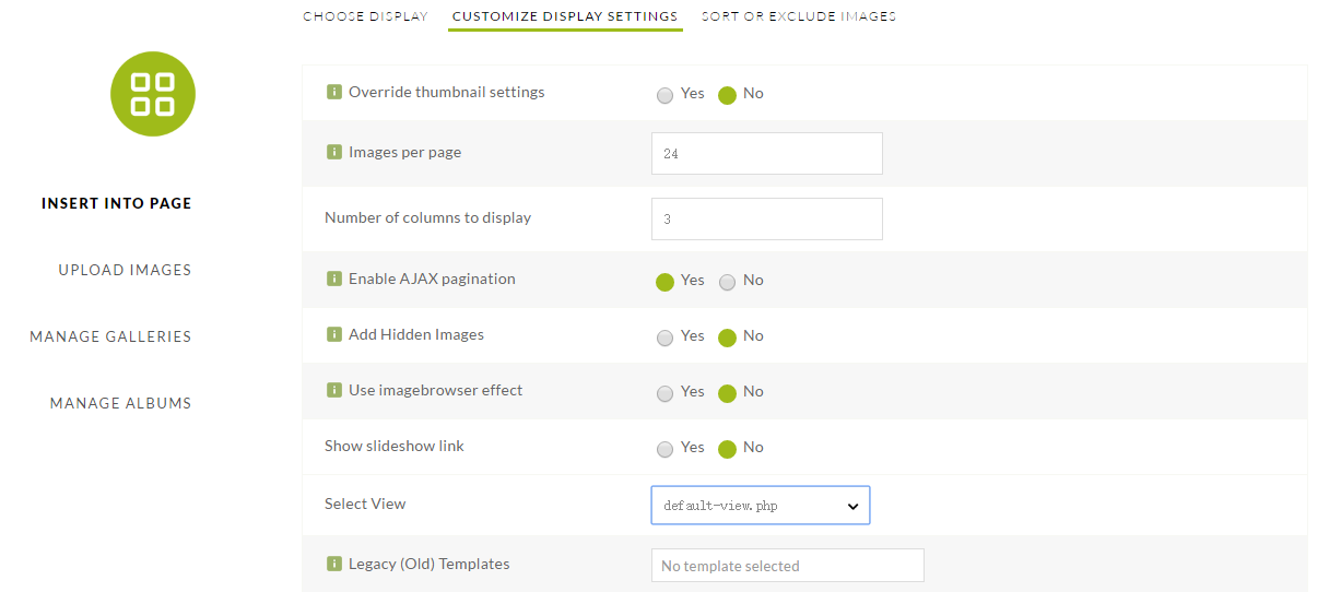 Customize display settings