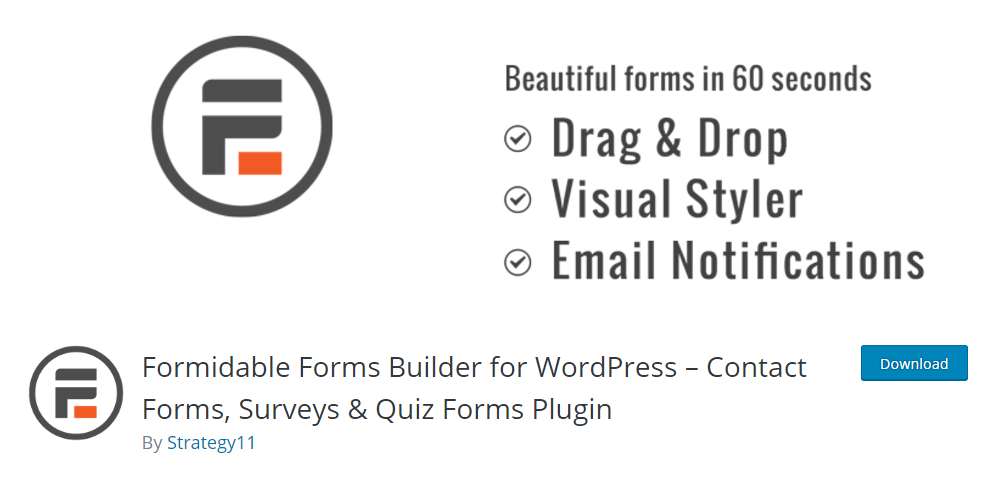 Formidable Forms Builder for WordPress