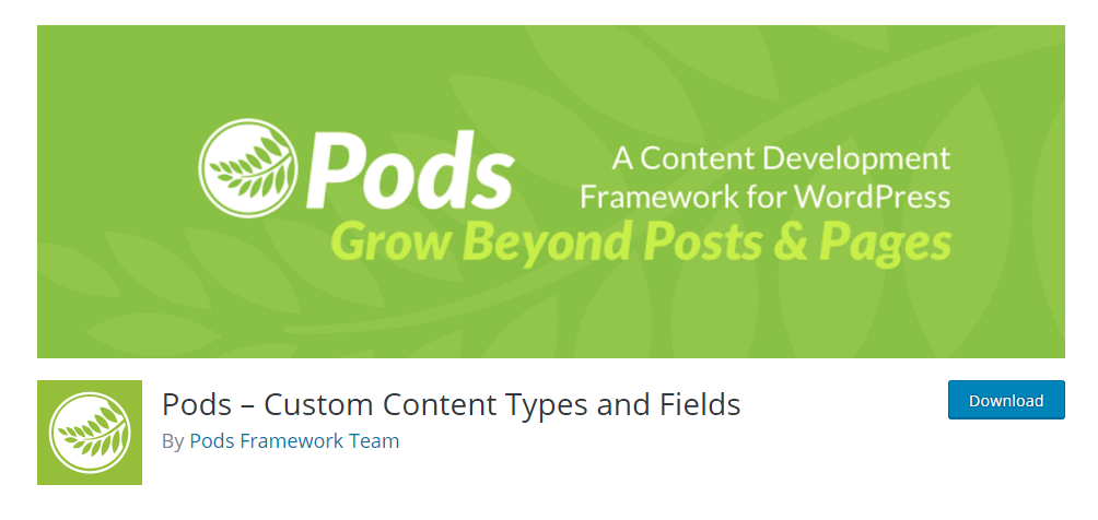 Pods - Custom content types and fields