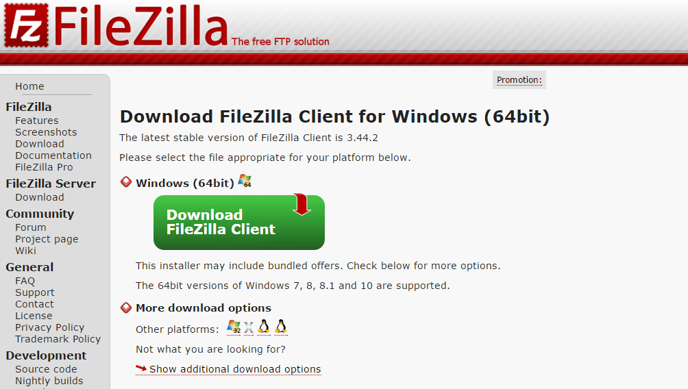 filezilla ftp client download