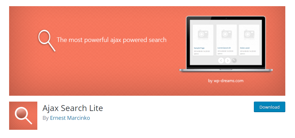 Ajax Search Lite - a live search plugin for WordPress