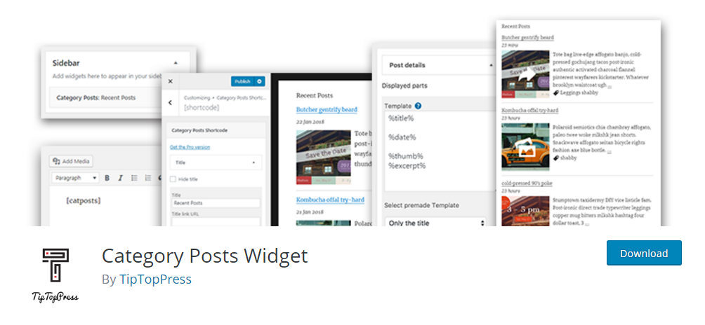 Category posts widget