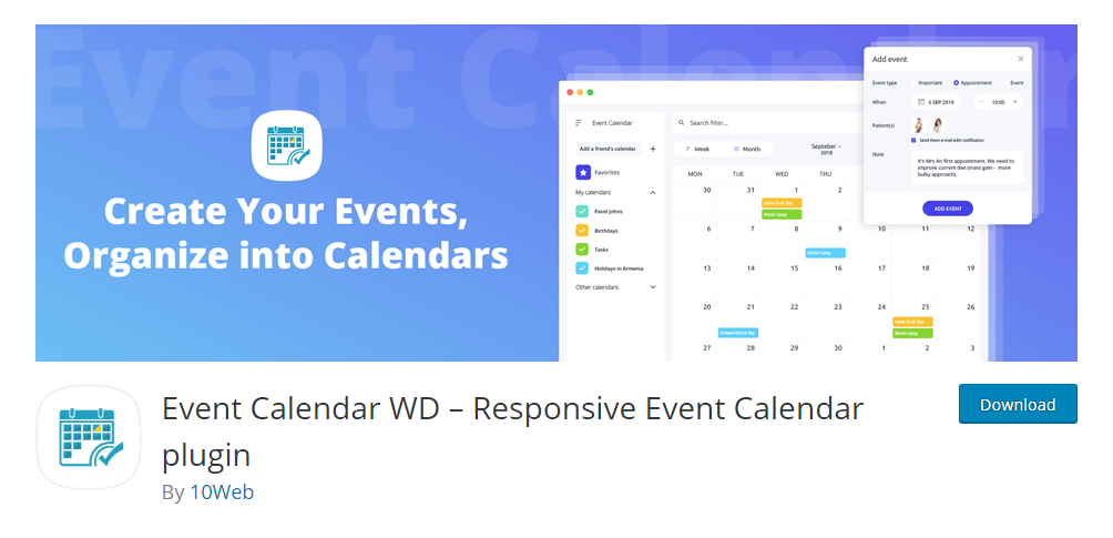 Event Calendar WD - WordPress  calendar plugin