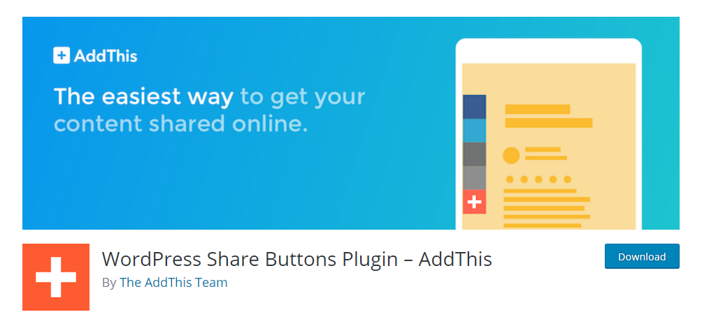 WordPress share button plugin - AddThis