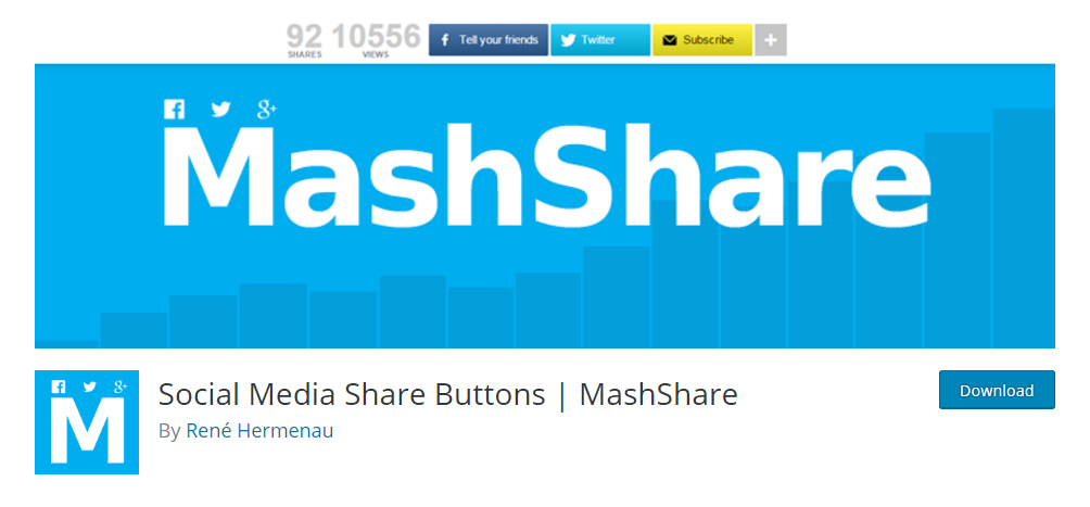 Soical media share buttons - MashShare