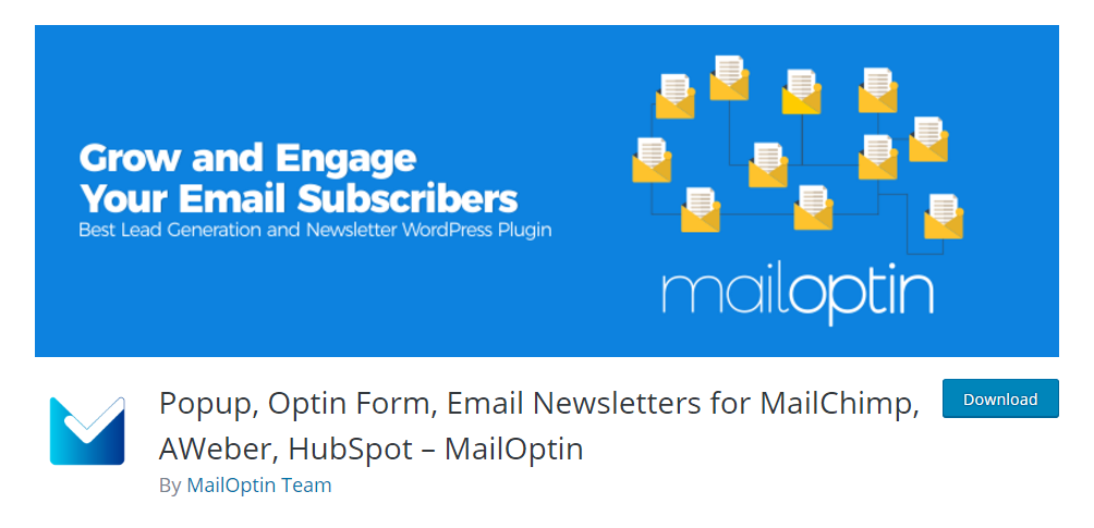 Popup, Optin Form, Email Newsletters for MailChimp, AWeber, HubSpot - MailOptin