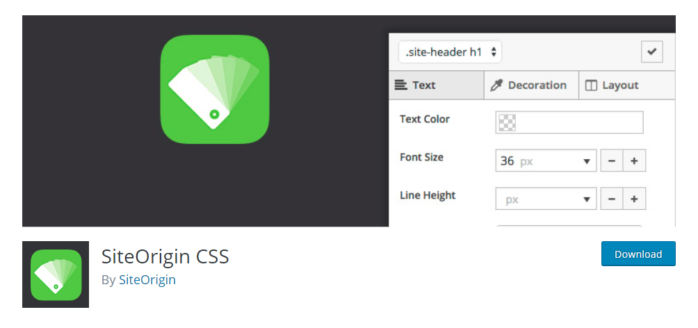 SiteOrigin CSS - CSS editor plugin