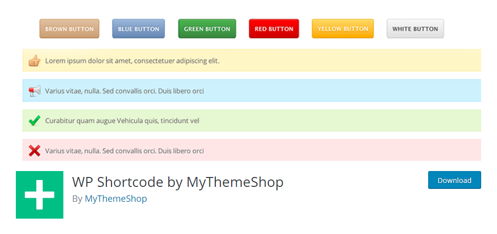 WP Shortcode by MyThemeShop - WordPress shortcode plugin