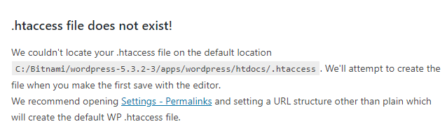 .htaccess file does not exist!