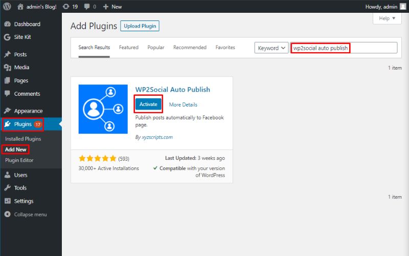 Install WP2Social Auto Publish