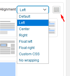 Alignment options