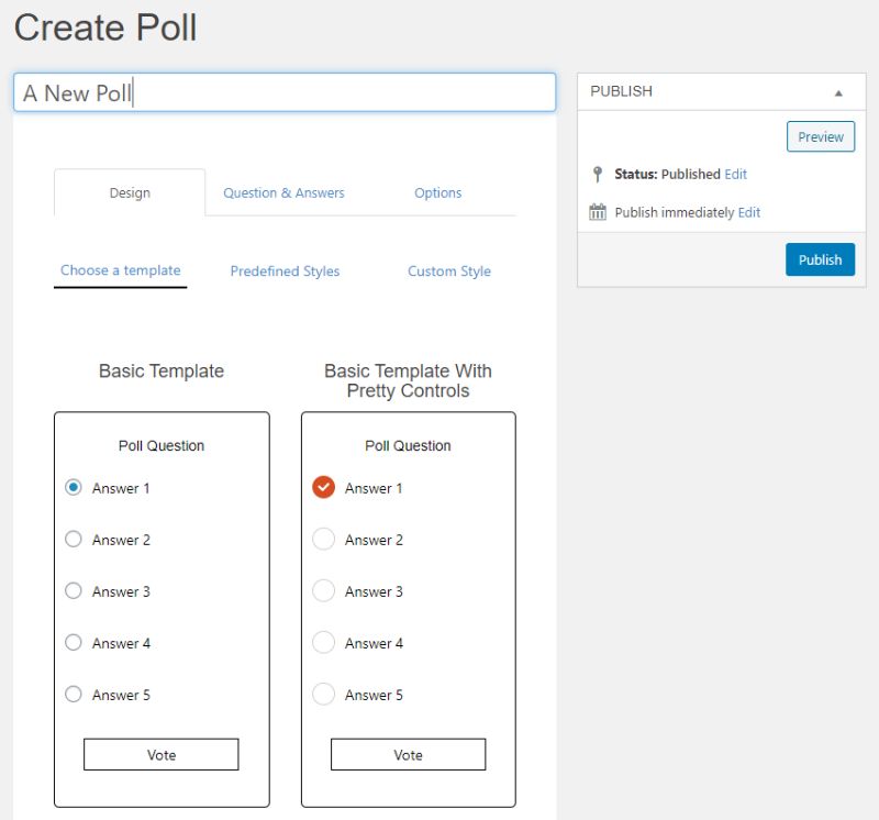 YOP Poll design - Choose template