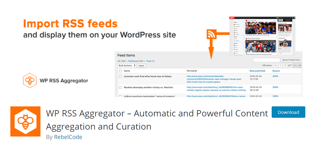 wordpress rss feed reader