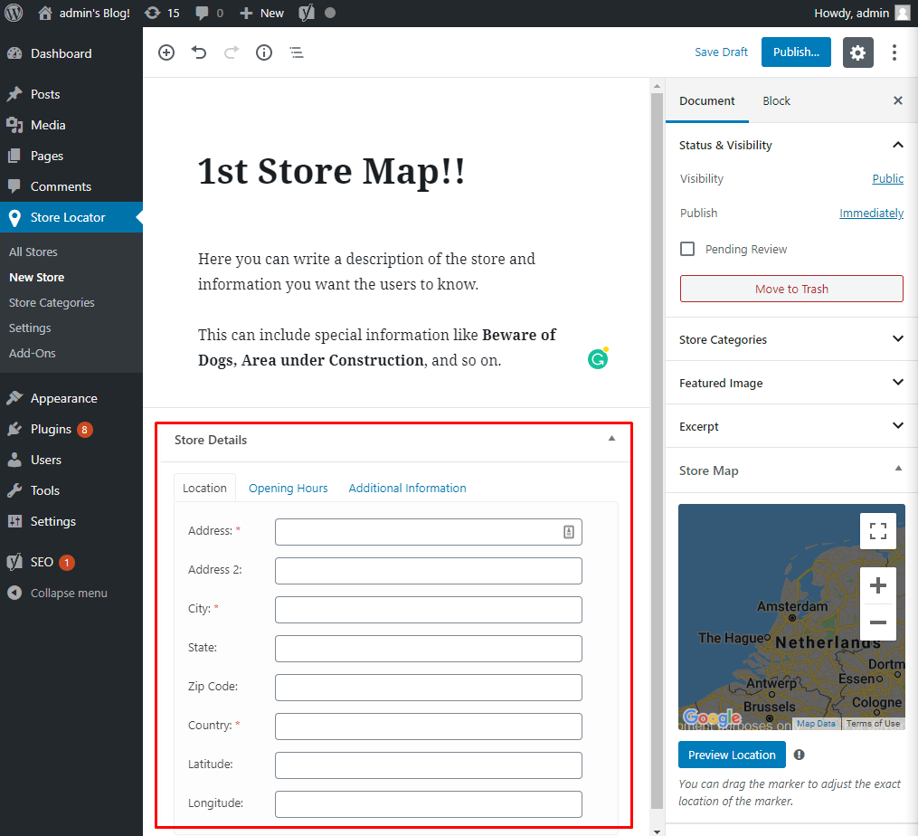 Create a new store map