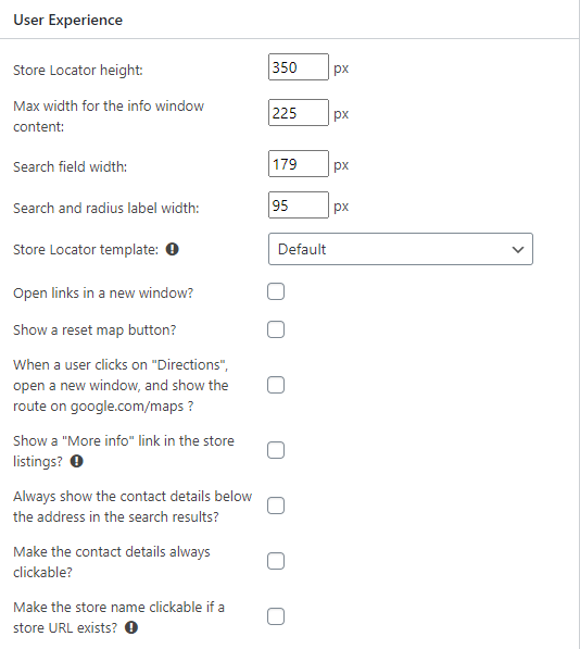 User experience - WP Store Locator